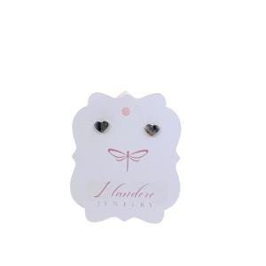 Silver Heart sterling silver dainty stud earrings - Llandere Jewelry