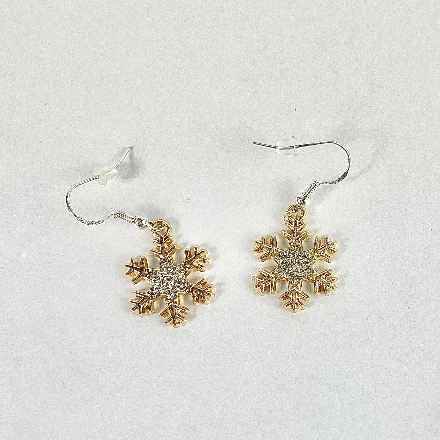 Snowflake Drop Earrings | Pavé Rhinestone & 18K Gold Plated - Llandere Jewelry
