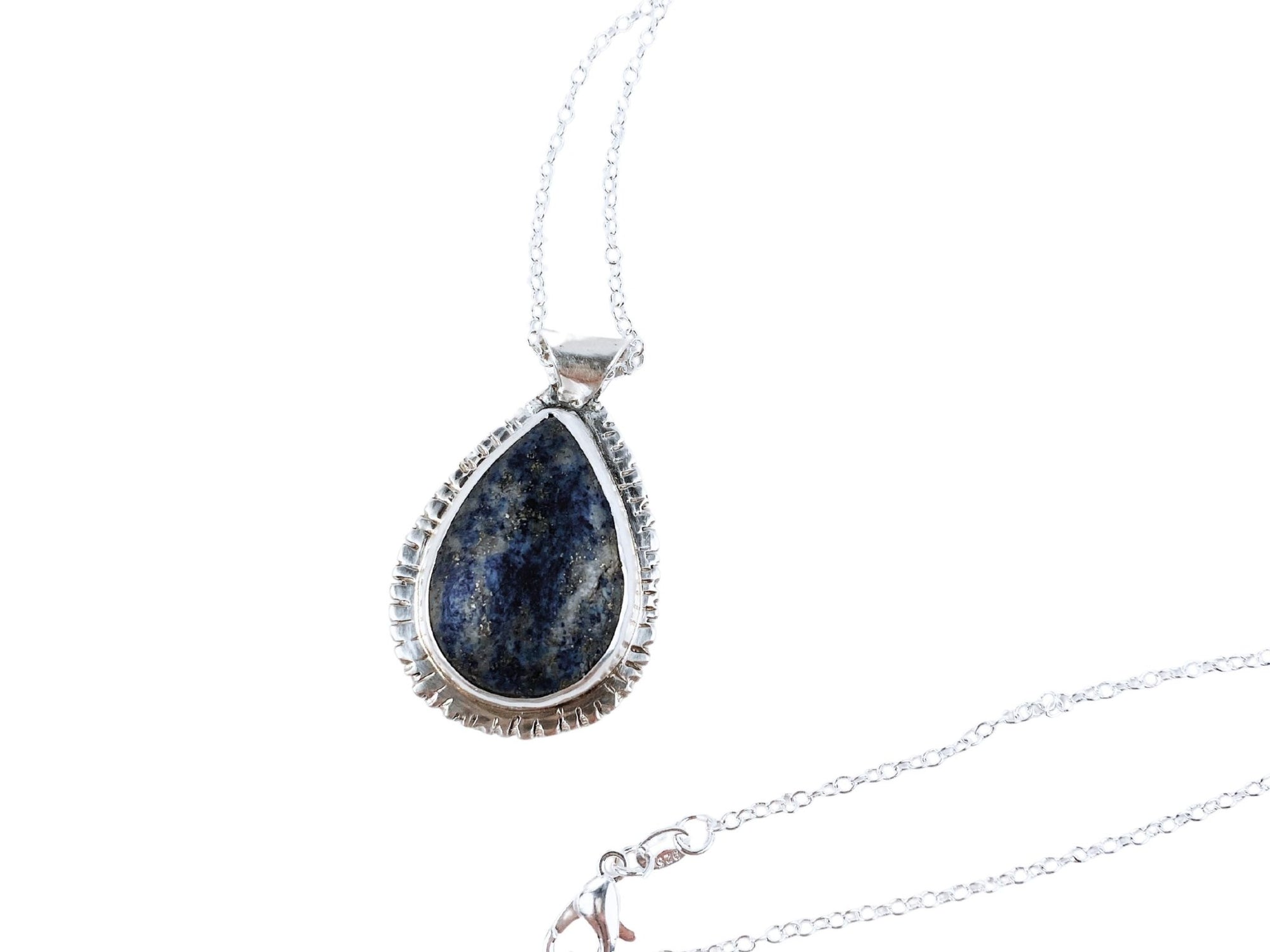 Sodalite Pendant Necklace, Handcrafted Sterling Silver Beauty, Unique Jewelry for Special Occasion Gifts - Llandere Jewelry