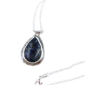 Sodalite Pendant Necklace, Handcrafted Sterling Silver Beauty, Unique Jewelry for Special Occasion Gifts - Llandere Jewelry
