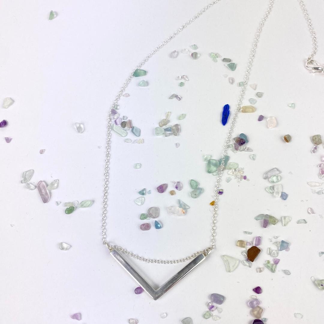 Sterling Silver Bar Necklace: Minimalist - Llandere Jewelry
