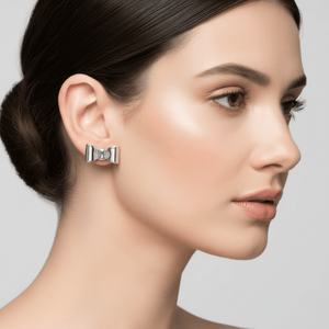 Sterling Silver Bow Post Earrings - Handcrafted - Llandere Jewelry