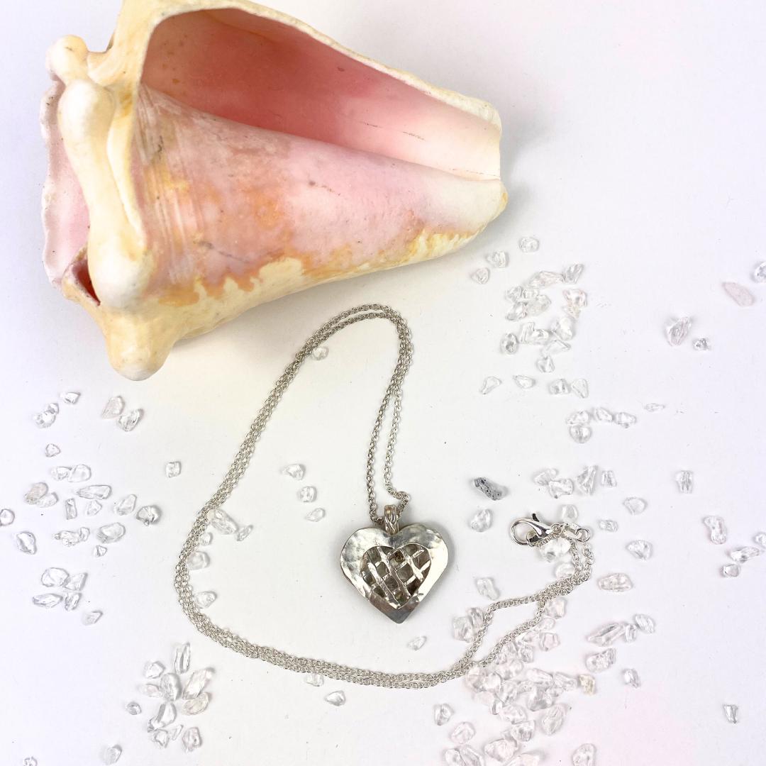 Sterling Silver Puff Heart Pendant|Handmade|Llandere Jewelry - Llandere Jewelry