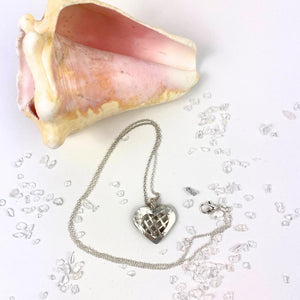 Sterling Silver Puff Heart Pendant|Handmade|Llandere Jewelry - Llandere Jewelry