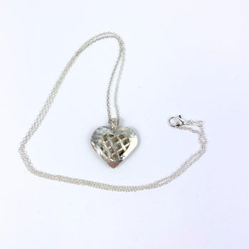 Sterling Silver Puff Heart Pendant|Handmade|Llandere Jewelry - Llandere Jewelry