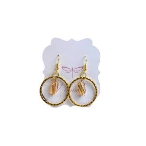 Topaz Crystal Bead Hoop Earrings: Gold Dangle Jewelry| Handmade | Llandere Jewelry - Llandere Jewelry