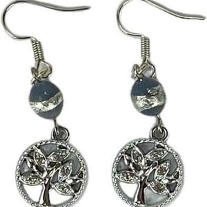 Tree of Life Pendant Necklace & Earrings Set with Coventry Blue Beads| Handmade | Llandere Jewelry - Llandere Jewelry