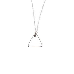 Triangle sterling necklace with crystal charm| Handmade | Llandere Jewelry - Llandere Jewelry