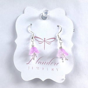 Tulip Flower Earrings: Sterling Silver Floral Drops - Llandere Jewelry