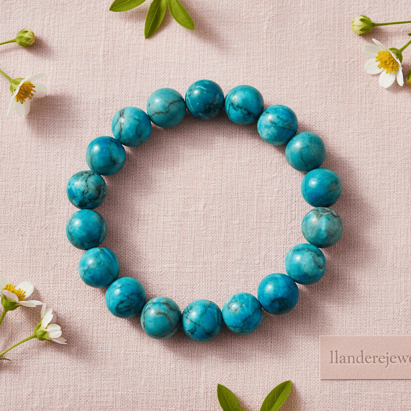 Turquoise Beaded Bracelet: Natural & Dyed - Llandere Jewelry