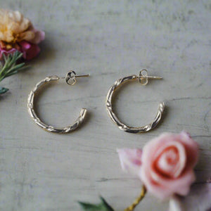 Twisted hoop sterling silver earrings | Handmade 