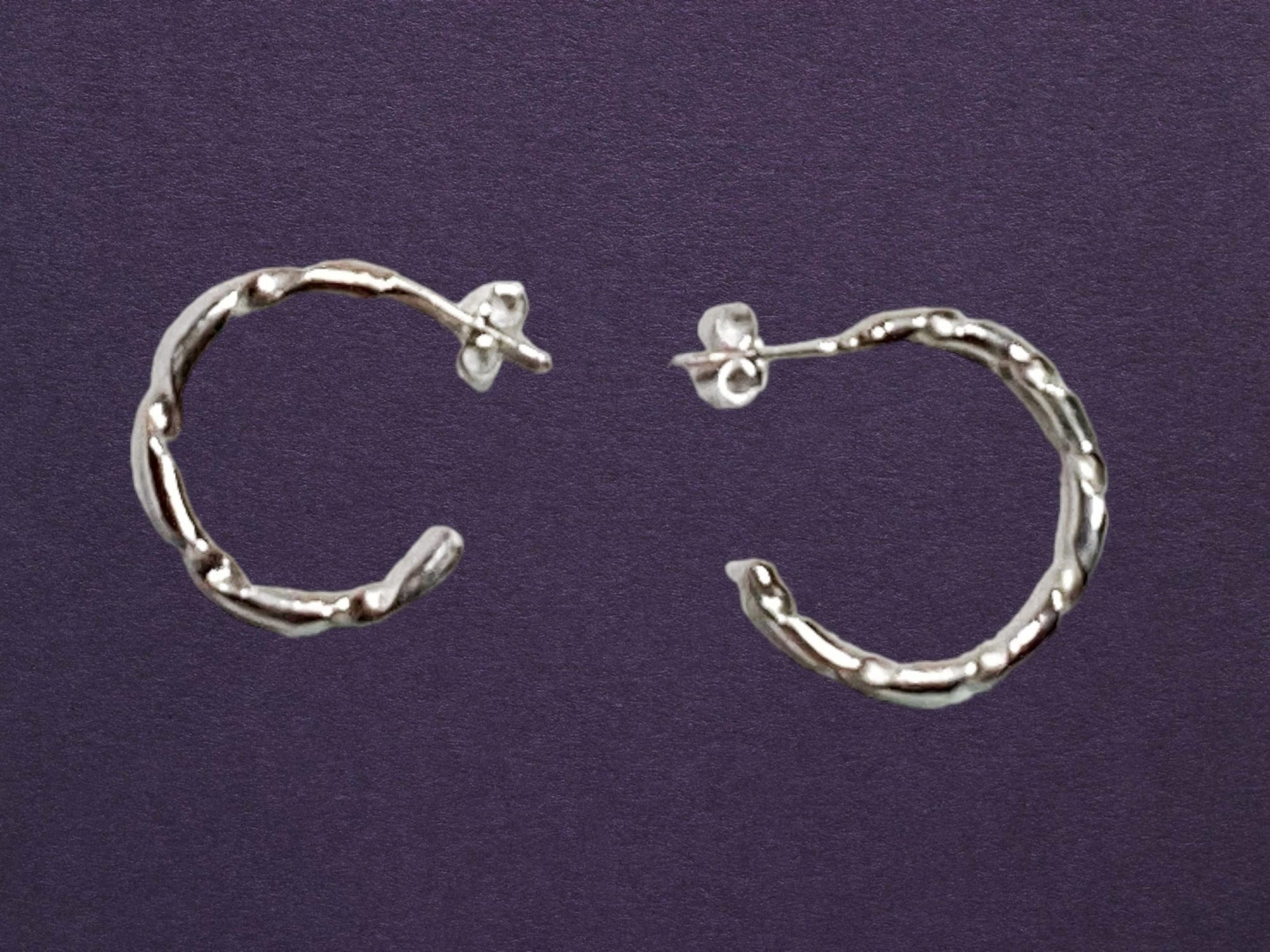 Twisted hoop sterling silver earrings | Handmade 