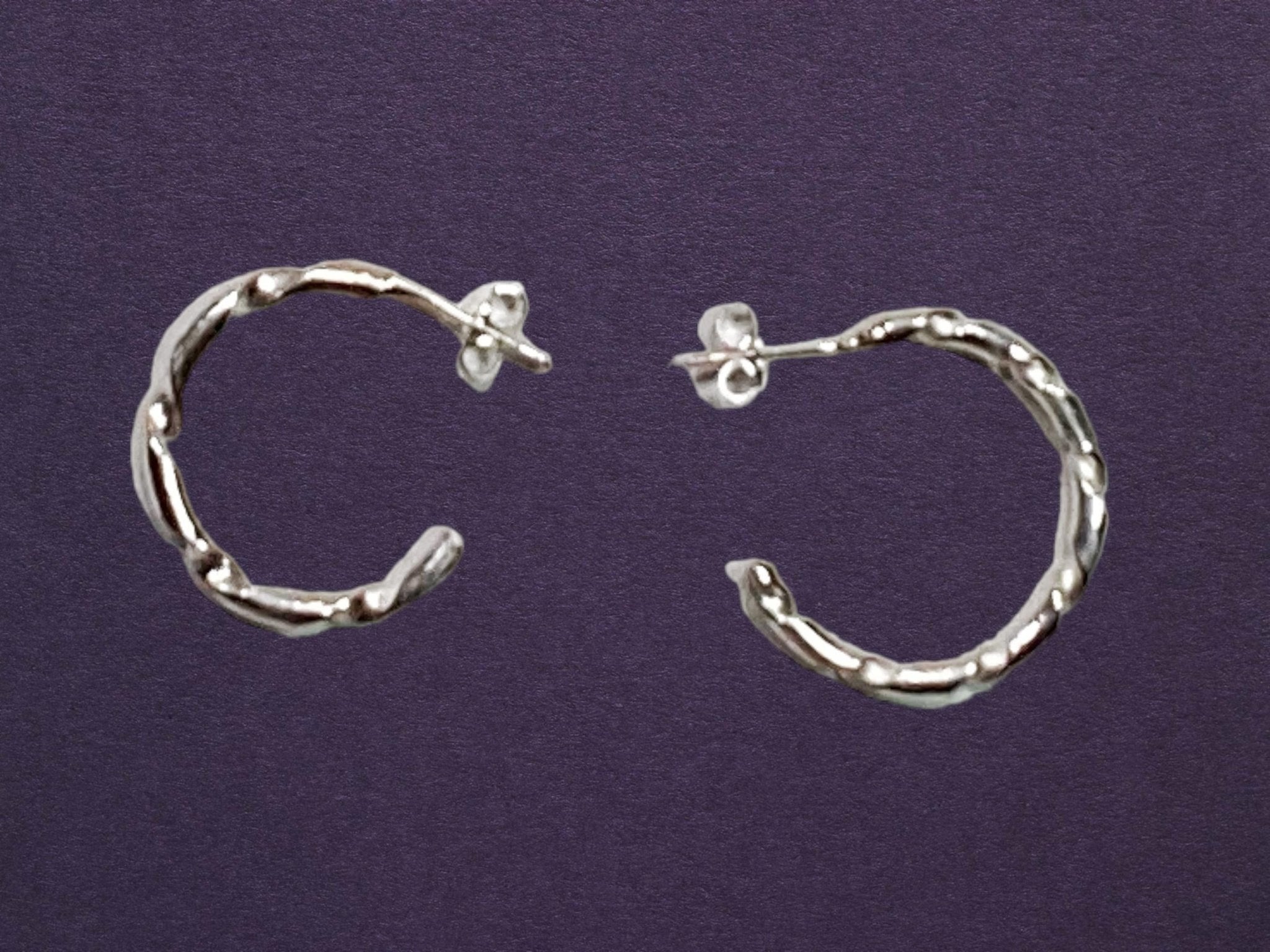 Twisted hoop sterling silver earrings | Handmade 