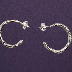 Twisted hoop sterling silver earrings | Handmade 