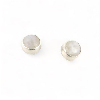 White pearl resin stud earrings - Llandere Jewelry