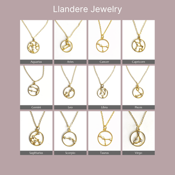 Zodiac Constellation Necklaces Gold Plated Llandere Jewelry