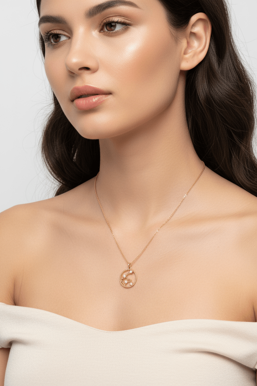 Aquarius pendant necklace in sterling silver / Llandere Jewelry