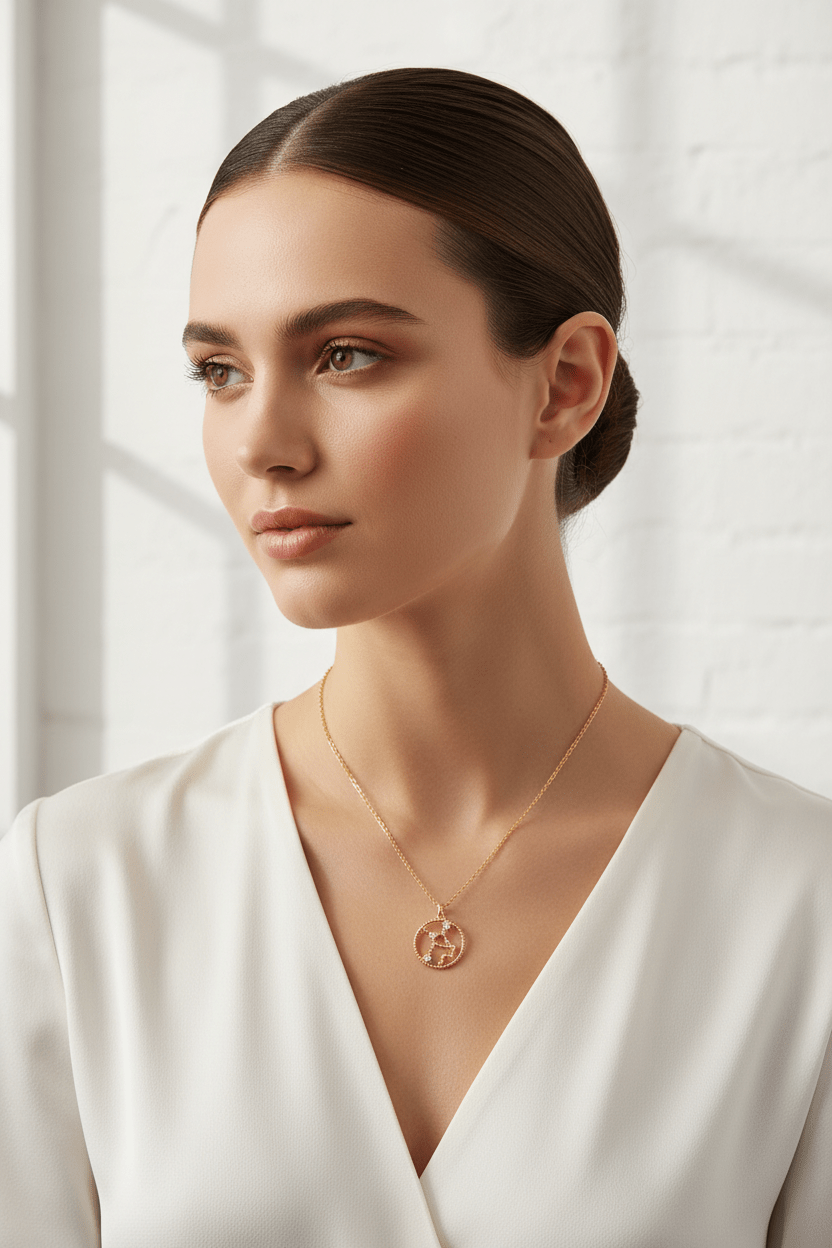 Virgo pendant necklace in sterling silver / Llandere Jewelry